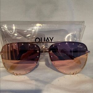 Quay Australia High Key Rhinestone Sunglasses